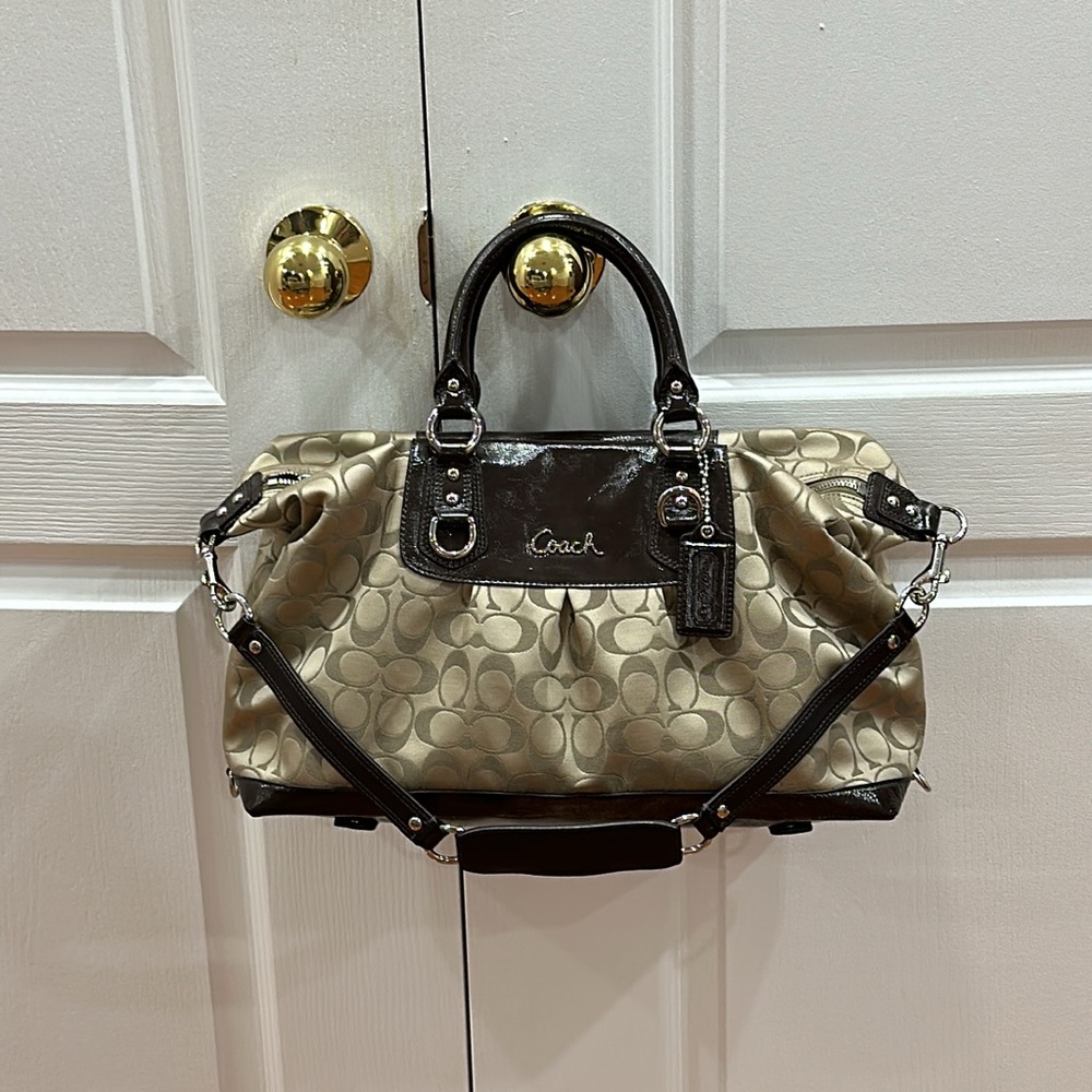 Authentic COACH Ashley Signature Satin Satchel 2WAY Bag